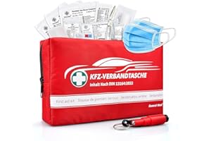 ‎GENERAL MEDI General Medi Erste Hilfe Set - Premium Verbandtasche für Auto, KFZ - Inhalt DIN 13164 (Rot)