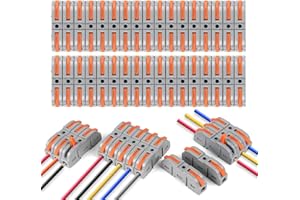ZBSSNY 40 Stück Klemmen Verbindungsklemme mit Hebel, lüsterklemmen, Wago Durchgangsverbinder Kabelverbinder mit 4 mm² Leiter Klemme für DIY-Projekte