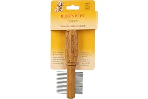 BURT'S BEES FOR PETS Burt's Bees Peine de doble cara para cachorros, herramienta de aseo 2 en 1 para cachorros y perros pequeños, peine para perros que elimina pulgas y huevos de pulgas de forma cómoda y segura para todos