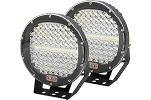 AUXTINGS 2-Piece 9 Inch 294W LED Pods Light Bar - Black Round 24000Lm Waterproof Spot Beam Off Road Lights for Truck SUV ATV Tractor Boat