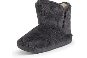 Polar Womens Memory Foam Zipper Faux Fur Covered Rubber Sole Indoor Outdoor Cosy Luxury Boot Slippers