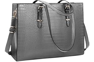 Lubardy Sac Cabas Femmes Sac à Main Grande Capacité PU Cuir Sac Ordinateur 15.6 Pouces Sac de Cours Imperméable Sac Cours Lycee Sac Epaule Bandoulière Affaires Voyage