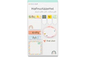 Papierdrachen Bullet Journal Sticky Notes - Regenbogen - 9 verschiedene Blöcke Haftnotizen | Klebezettel | To do Wochenübersicht | viele hilfreiche Notizzettel für dein Notizbuch - Set 1