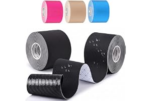 HONYAO® Kinesiologitejp 2 Stycken, Kinesiology Tape (5m×5cm), Fysiotejp för Axlar, Rygg, Knän, Armbågar och Nacke, Sporttejp