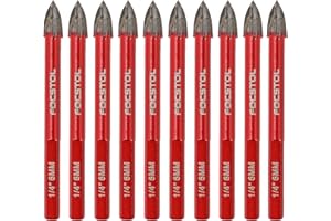 FOCSTOL Masonry Drill Bits Set - 10pcs 6mm Carbide Drill Bits Set with Triangle Shank for Wood Plastic Foam Tiles Softer Materials