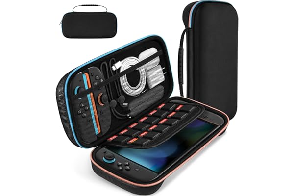 ivoler Etui pour Nintendo Switch 2 Model (2025), Housse Sacoche de Transport à Coque Rigide Anti Choc Pochette avec Espace, 12 Cartouche de Jeux