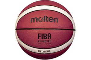 Molten BG3850 FIBA - Pallacanestro in pelle sintetica, misura 5, 6, 7