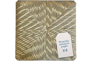 Tomaino - Sedute in Paglia per Sedie 37x37, Ricambio, Fondi Pisa - (4pezzi), Giallo