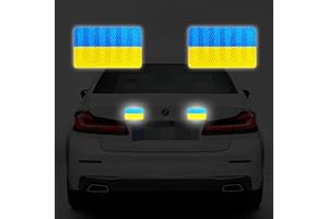 STOREBAO Bandiera ucraina magnetica altamente riflettente per auto, 2 magneti, senza adesivo