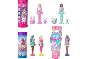 Barbie Mini BarbieLand Reveal Lalki niespodzianki 5 pak, zabawki laleczki (3,5 cm) do odpakowania z różnymi funkcjami (style mogą się różnić), JCB27