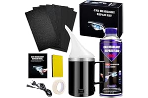 KENVORA Rinnova Fari Auto Kit - 650 ml Kit Lucidatura Fari Auto, Pulisci Fari Auto Opachi, Rinnova Fanali per Riparazione Ingiallimento/Graffio/Sfocatura/Ossidazione