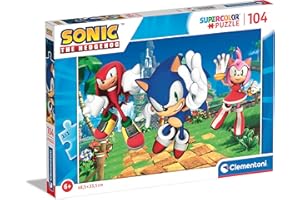 Clementoni - 27256 - Supercolor Puzzle - Sonic - 104 Elementów, Puzzle Dla Dzieci 6 Lat, Wysokiej Jakości Nadruku, Made In Italy