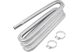 CEOTIS 300 cm Exhaust Hose for Power Generator,Car Air Heater Exhaust Pipe Diesel Gas Vent Hose, Auto Parking Heater Accessories for Diesel Gas Vent Hose Heating with 2 Clamps Diesel Heater Parts