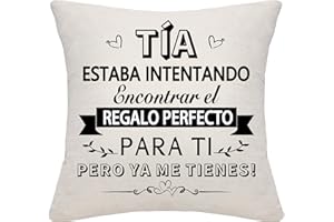 Bommex Fundas de Cojín Divertidas para Tía de Sobrina Sobrino Mejor Regalo para Tía Cumpleaños Día de la Madre (tía)