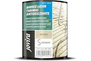 JOVIRA PINTURAS BARNIZ-LASUR PROTECTOR ANTIDESLIZANTE TARIMAS al Agua. Protege, decora y embellece tarimas de piscinas y jardines. (750 Mililitros, Incoloro)