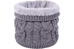 DURINM Braga Para El Cuello Térmica Unisex Color Liso De Lana De Ganchillo Bufanda Hombre Invierno Snood Infinity Neck Warmer Tubular Loop Bufanda Calentador Caliente de Punto