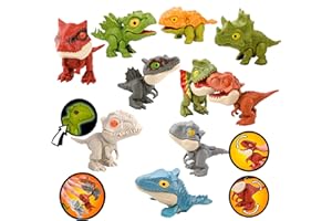 COOLTHINGS HYDROGELIX® dinosaurios juguetes 10x dinosaurios muerde dedos originales jurassic word jugetes niños 5 años tiranosaurio rex regalos de cumpleaños y piñatas florescente Dyno Squad