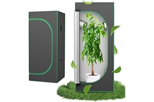 Aufun Grow Zelt, Grow Tent 60x60x140cm Growschrank für Pflanzen Zuchtzelt Gewächshaus Box Garten Anzucht Gemüse Kräuter Grow Schrank, Indoor Anbauzelt, Growroom für Blumen klein Tomaten Hydro Green