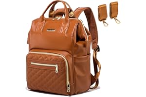 LEcylankEr Leather changing backpack, multifunctional travel baby changing bag, waterproof mommy bag, casual PU changing backpack for parents