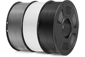 SUNLU PETG Filament 1.75mm, Neatly Wound Filament, Filament PETG Résistant pour Imprimante 3D, Précision Dimensionnelle +/- 0.02mm, 3kg (6.6lbs), PETG Noir+Blanc+Gris