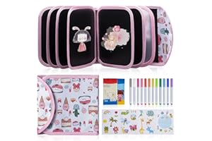 Kidpolis Abwischbares Malbuch für Kinder, Tragbares Graffiti Zeichenbrett, Reisespiele Doodle Pad mit 12 Farbstiften, 14 Seiten für 3 4 5 6 7 8 jährige Jungen Mädchen Geschenk