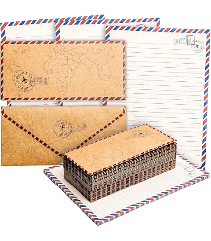 50 Briefumschläge 12,3 X 17,5 Cm - Kraftpapier, 120 G/m², Motiv Reise/Flughafen