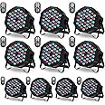 U`King 10 Pack RGB 36 LED Stage Lights with Remote Control, 72W LED Par Can Light Console 7CH Control, 7 Modes Disco Lights for Parties Wedding Club Party Concert Bars Show