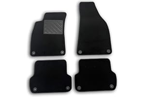 MTC AUTOMOTIVE Alfombrillas para Audi A4 B6 y B7 de 2001 a 2008, Fabricadas a Medida, Antideslizantes, talonera de Goma Reforzada, Botones de fijación.