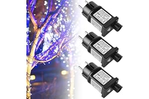 AICHARYNIC 3 adattatori di alimentazione LED, 6 W, 31 V, con funzione di memoria e timer, 8 modalità, trasformatore LED, IP44, adattatore di ricambio a bassa tensione per luci di Natale