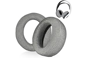 ERIOSCAR 1 Paio Cuscinetti Auricolari di Ricambio per PS5 Pulse 3D, Padiglioni Cuffie in Tessuto Traspirante e Schiuma di Alta Qualità, Isolamento Acustico e Migliora il Comfort di Utilizzo (Biancheria)