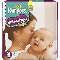 Pampers Active Baby Taped Diapers, Small size diapers, (SM) 92 count, taped style custom fit