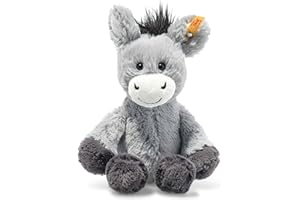 Steiff Kuscheltier Dinkie Esel, Süßes Stofftier mit Kunststoffaugen, Kinder, Jungen & Mädchen, Friends, Plüschtier 20 cm, Hellgrau, 073922