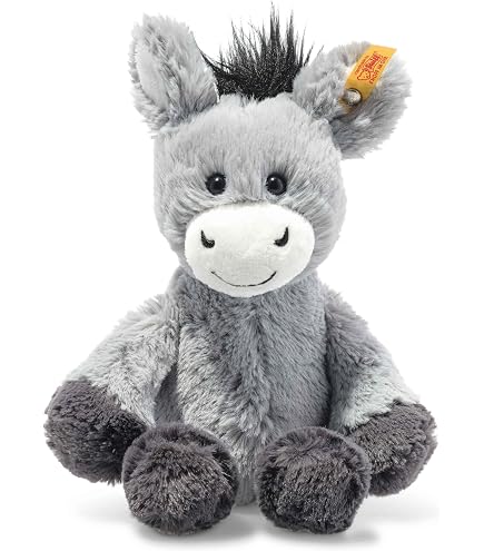 Teddys Rothenburg Plüschesel, 19 Cm Sitzend, Grau/schwarz/weiß – Kuschelweich & Waschbar Bis 30°C