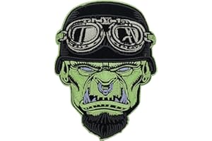 Finally Home Écusson thermocollant Biker Ork Zombie | Patchs de moto | Patchs dos vintage punk patchs pour veste de moto patchs dorsaux pour vestes en cuir, écusson de moto rocker