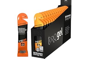 Torq Gel Energético - Geles Deportivos, Ciclismo, Correr con 30 g Carbohidratos, Caja de 15