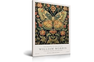 HesenDot Butterfly Framed Wall Art,30x40CM William Morris Canvas Poster Print,Vintage Classic Animal Botanical Painting Wall Decor for Living Room Bedroom Study Home Decoration,Set of 1