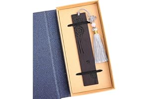 Toirxarn Segnalibri in legno naturale splendidamente scolpiti, segnalibri in legno con delicate nappe, sono regali per insegnanti, studenti, uomini e donne.