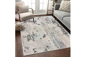ASIinnsy Tappeto Astratto Tappeto Salotto Moderno Grigio Grande Tappeti Moderni Soggiorno a Pelo Corto Antiscivolo Morbido Tappeto per Soggiorno Camera da Letto (160 x 200 cm, Beige/Multi)