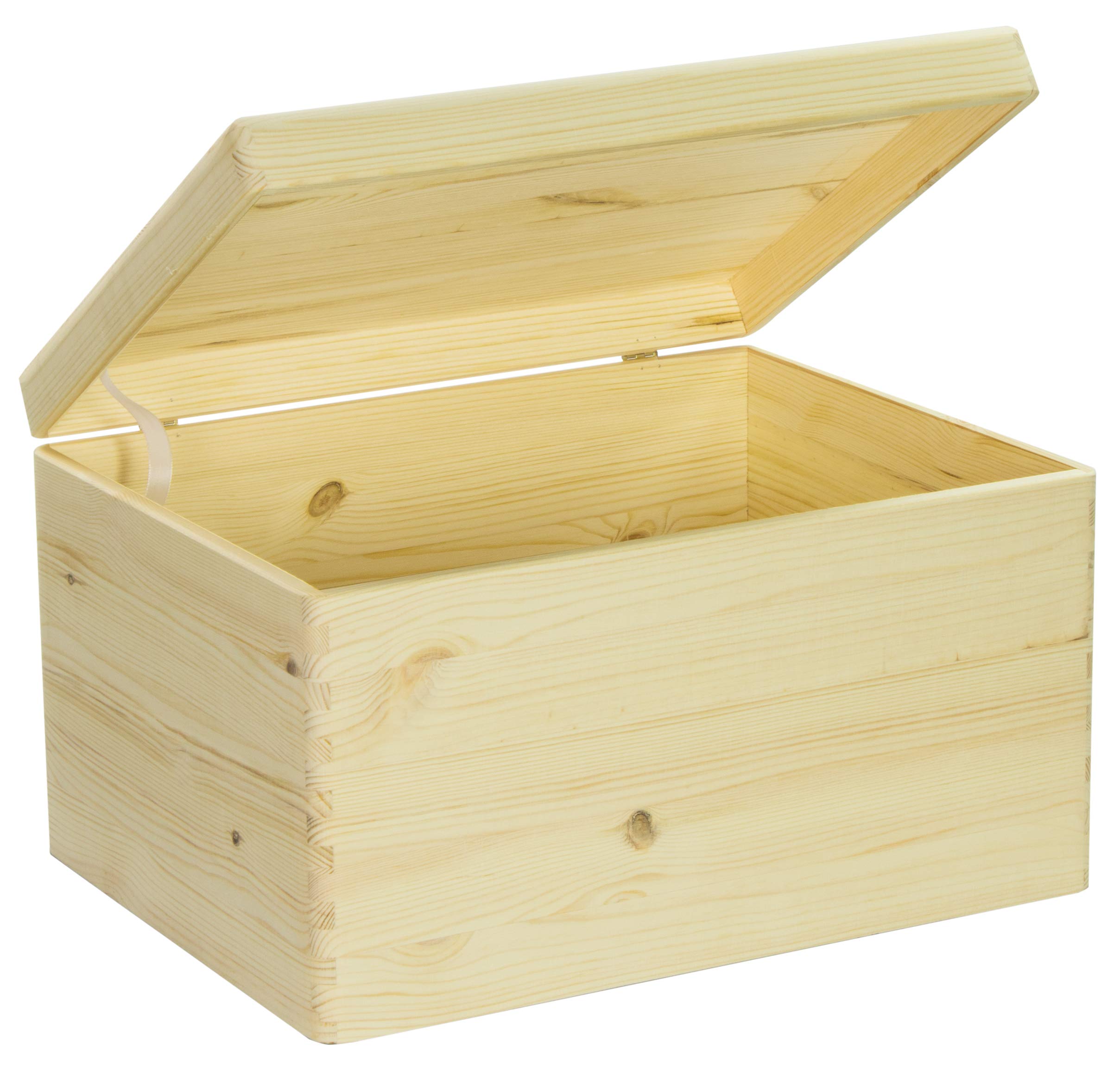 LAUBLUST Große Holzkiste mit Deckel - 40x30x24cm, Natur, FSC