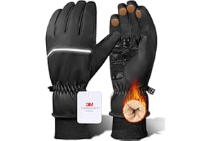 GXCROR wasserdichte Winterhandschuhe für Damen & Herren, Touchscreen 3M Thinsulate Thermo-Handschuhe zum Skifahren, Radfahren, Schneeschaufeln & Outdoor-Arbeiten, Bis -20 °F Wärmeversiegelung