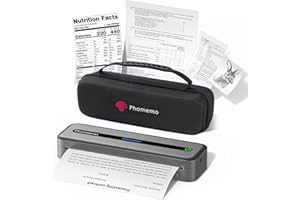 Phomemo M832 Impresora Térmica, Impresora Inalámbrica Portátil Bluetooth Compatible con Smartphones y Portátiles, con Maletín de Transporte y 4 Rollos de Papel Térmico, Gris
