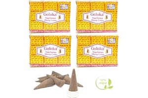 ‎AQASHA 4X Räucherkegel Goloka Original | Verschiedene Düfte | Räucherwerk (Nag Champa)