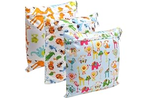 Leadstar 3 Piece Nappy Bag, Wet Bag, Reusable Wipes, Organiser Bag with Zip, for Baby or Toddler