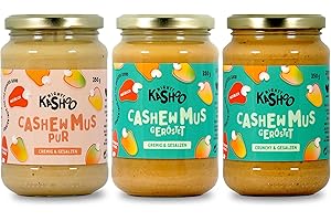 ‎MIGHTY KASHOO Mighty Kashoo - Cashewmus 3 x350g Vorratspack | Nussmus aus 100% Cashew Nüssen | ohne Zusatz von Zucker, ohne Palmöl - Natürlich, vegan und glutenfrei | für Saucen, Smoothies oder als Brotaufstrich