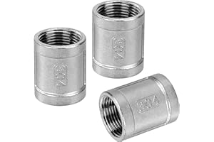 JESUSTREE Raccordi per Tubi in Acciaio Inossidabile, 3 Pezzi 3/4" Femmina a 3/4" Femmina Filettatura Acciaio Inox 304 Connettore di Accoppiamento per Acqua, Collegamento, Conversione