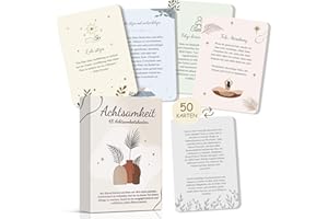 HYGGARTN Achtsamkeitskarten Erwachsene 50 Affirmationskarten mit Geschenkbox | Positive Affirmationen, Übungen | Selfcare, Mutmacher, Selbstliebe,Motivation, Gute Laune, Glück, Dankbarkeit Achtsamkeit Geschenk