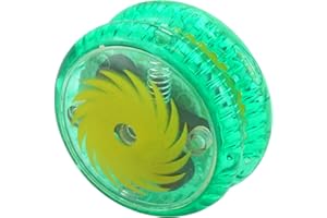 SRV HUB Plastic Light up Yoyo for Kids Dual Purpose Professional Loop Responsive High-Speed Yoyos with Sturdy String Children Indoor Outdoor Green Yo-Yo Sports Juggle Toys for Beginners Tricks & Fun 5.5cm