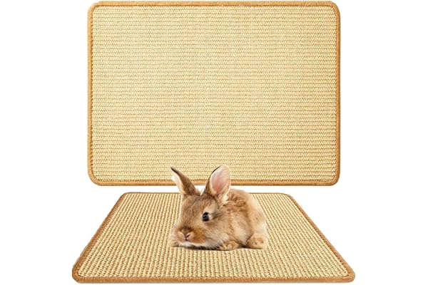 Oncpcare 1 tapis à gratter naturel pour lapin, tapis de soin des griffes et des dents, tapis de lapin pour cages, jouets à mâcher pour cage de lapin, literie pour mordre le sommeil, nidification, 60 x