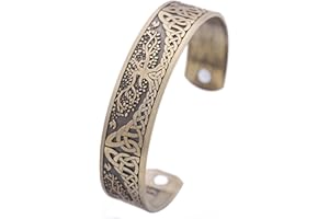 Vassago, bracciale magnetico con incisione raffigurante il mitologico albero della vita Yggdrasil, gioiello unisex