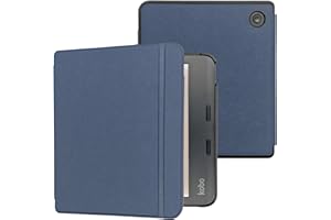 Caweet Custodia per Kobo Libra Colour (Modello: N428, Uscita 2024), Custodia in Pelle PU Estremamente Leggera con Funzione di Addormentamento/Sveglio Automatico, Blu